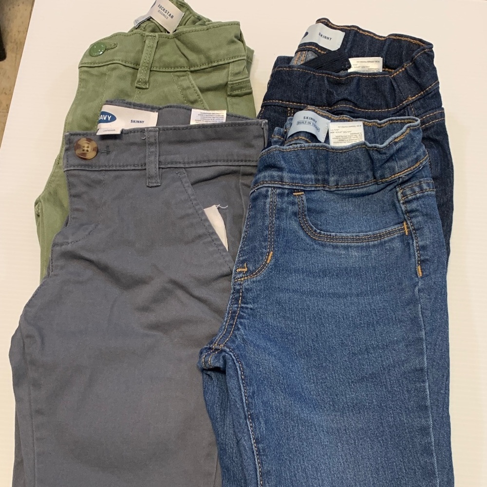 Bundle Deal- Old Navy Kids Skinny Bottoms - Olive, Charcoal, Denim